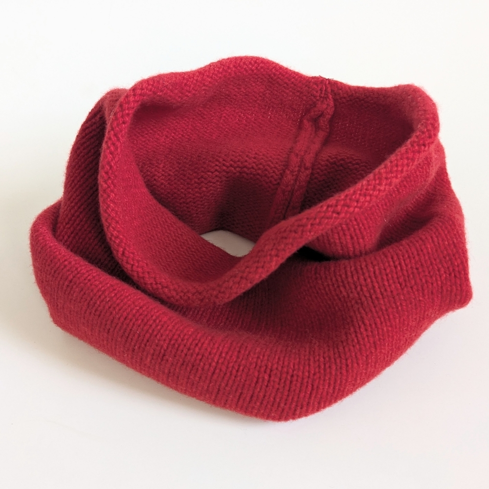 Red 95% Cashmere Neck Warmer, Warm Snood Gaiter